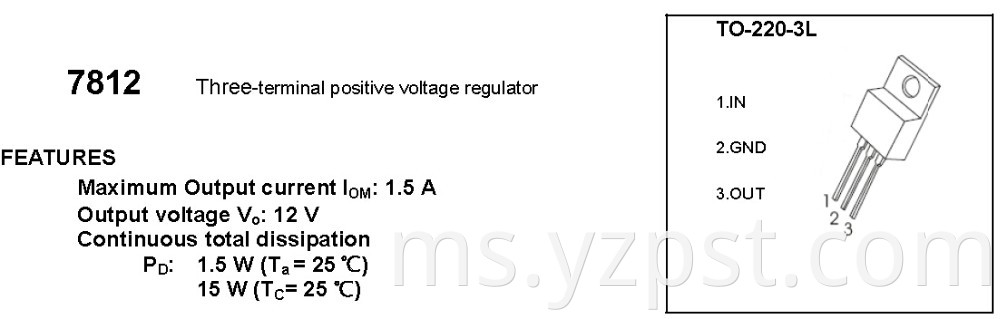 Integrated regulator IC 7812
